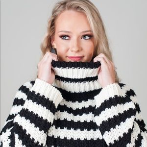 Striped Turtleneck Sweater